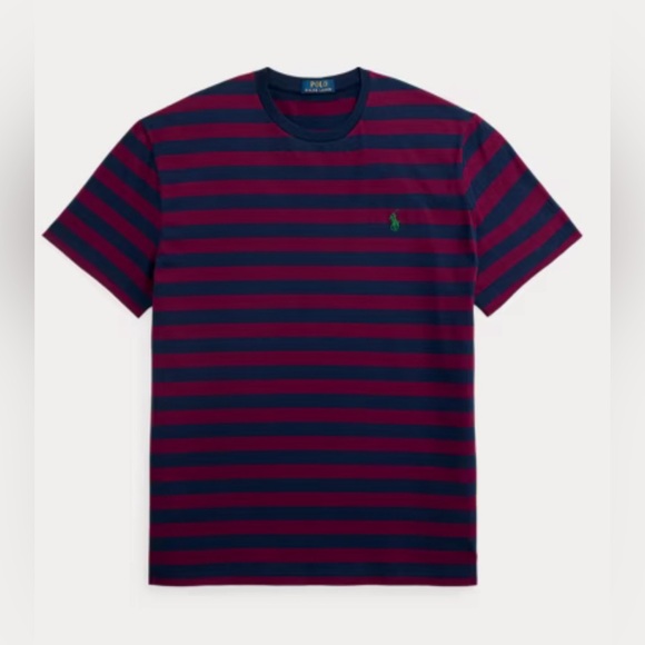 🆕 Polo Ralph Lauren Classic Fit Striped Jersey T-Shirt. Classic Wine/Navy, 2XL - Picture 1 of 12